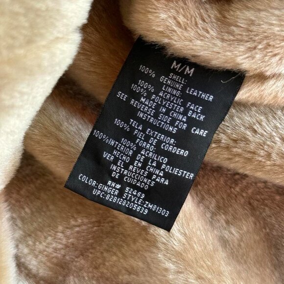 Vintage tan suede coat with faux fur trim - Picture 5 of 8